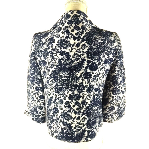 Talbot's Petite Women's Jacket Size 2 Black White Lined Short Snaps - Picture 4 of 8